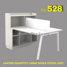 AST1500-SET : 2-SEATERS WORKSTATION WITH HUTCH & LOW CABNET